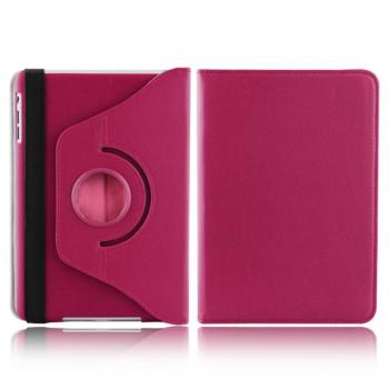 Hot Pink Color Leather Feel 360 Belt Back Cover Compatible for Samsung Galaxy Tab 10.1